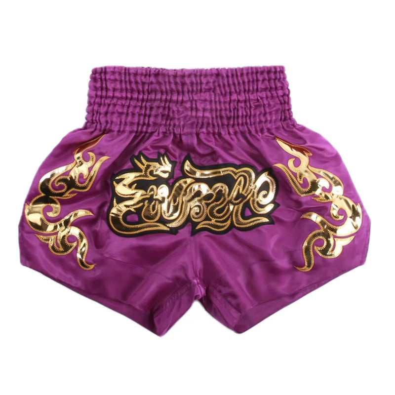 Premium Muay Thai Shorts 2024 – Unisex Boxing & Kickboxing Training Pants with Embroidery, Wide-Leg Design for Men, Women, Kids – Breathable Satin Polyester, Ideal for MMA, Sanda Martial Arts, Gym Workout Gear - StrengthXPhysiotherapy