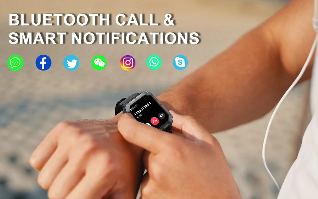 Premium IP68 Waterproof Smartwatch with Bluetooth Calling & 123 Sport Modes - 1.83" HD Display, Heart Rate & Blood Oxygen Monitor, Sleep Tracking, Voice Assistant, Long Battery Life, Compatible with Android & iOS - StrengthXPhysiotherapy