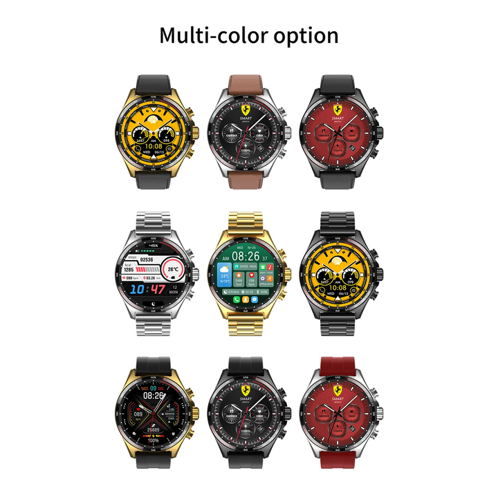 Premium Outdoor Sports GPS Smart Watch for Men – Bluetooth Call, HD AMOLED Screen, Health Monitoring, Compass, IP68 Waterproof, Multi-Sport Mode, Sleep & Blood Oxygen Monitoring, Music Control - StrengthXPhysiotherapy