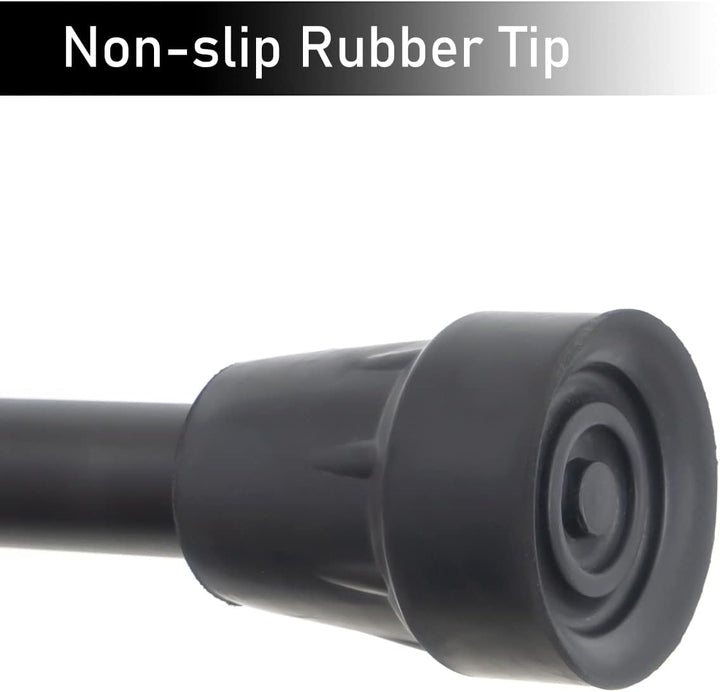 Premium Collapsible Telescopic Cane with LED Light & Alarm – Adjustable Elder Walking Stick with 4-Feet Base for Stability, 