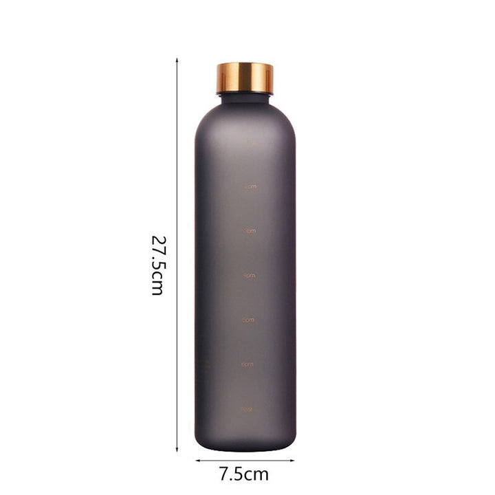 Premium 1L Motivational Water Bottle with Time Marker - BPA-Free, Leakproof Frosted Plastic, 32oz Reusable Sports and Fitness