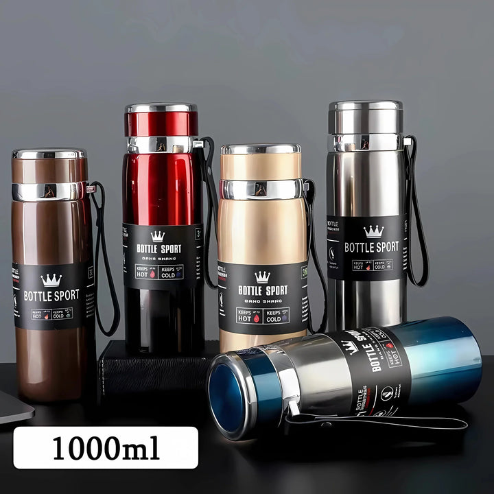 Premium Thermal Water Bottle 1000ml - Stainless Steel Vacuum Insulated Flask for Hot & Cold Drinks, BPA-Free Thermos for