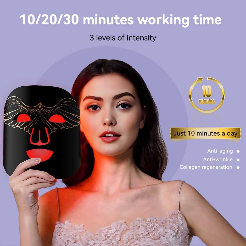 Premium 4 Color LED Light Therapy Mask – Red & Infrared Anti-Aging Silicone Photon Mask, Flexible & Soft Design for Face 
