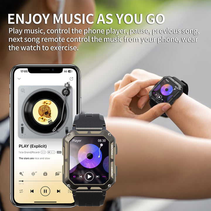 Premium IP68 Waterproof Smartwatch with Bluetooth Calling & 123 Sport Modes - 1.83" HD Display, Heart Rate & Blood Oxygen 