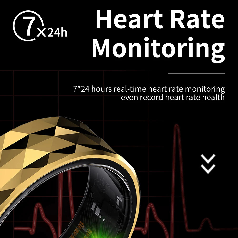 Premium Smart Ring for Health & Sleep Monitoring – 5ATM Waterproof, Heart Rate & Blood Oxygen Tracking, Multi-Sport Modes, 