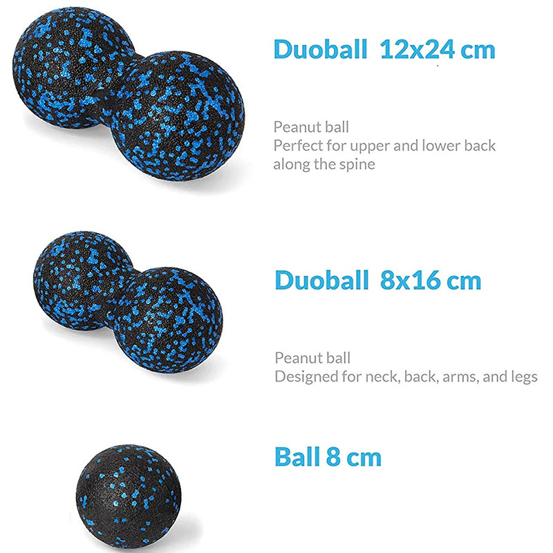 Premium EPP Fascia Massage Foam Rollers & Fitness Balls Set for Deep Tissue, Trigger Point Relief, Muscle Recovery, Yoga Column, and Core Strengthening, High-Density Lacrosse Balls for Back, Neck & Leg Soreness - StrengthXPhysiotherapy
