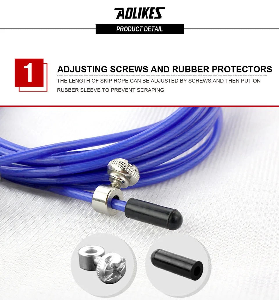 Premium Crossfit Jump Rope – Professional Speed Skipping Rope for MMA, Boxing, Fitness Training, Weight Loss, Adjustable PVC Coated Steel Wire Cable, Durable Aluminum Handles, Fast Bearings for Double Unders & High-Tempo Workouts - StrengthXPhysiotherapy