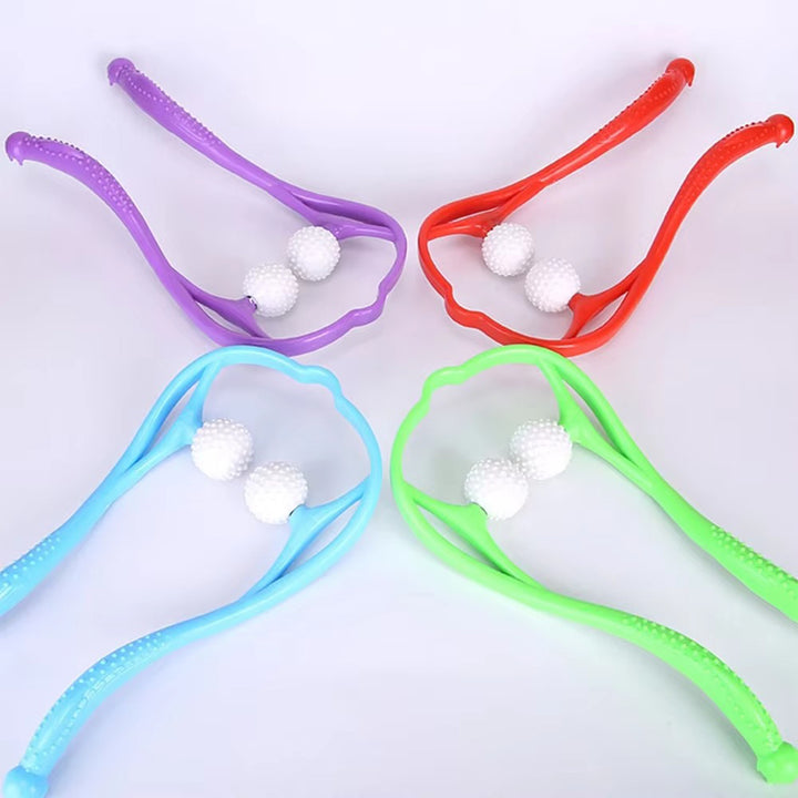 Premium Handheld Neck Massager – Trigger Point Roller for Deep Tissue Pain Relief, Adjustable 360° Massage Balls for Neck, Shoulder, Back, and Arm, Lightweight and Portable Massage Tool for Home or Office Use - StrengthXPhysiotherapy