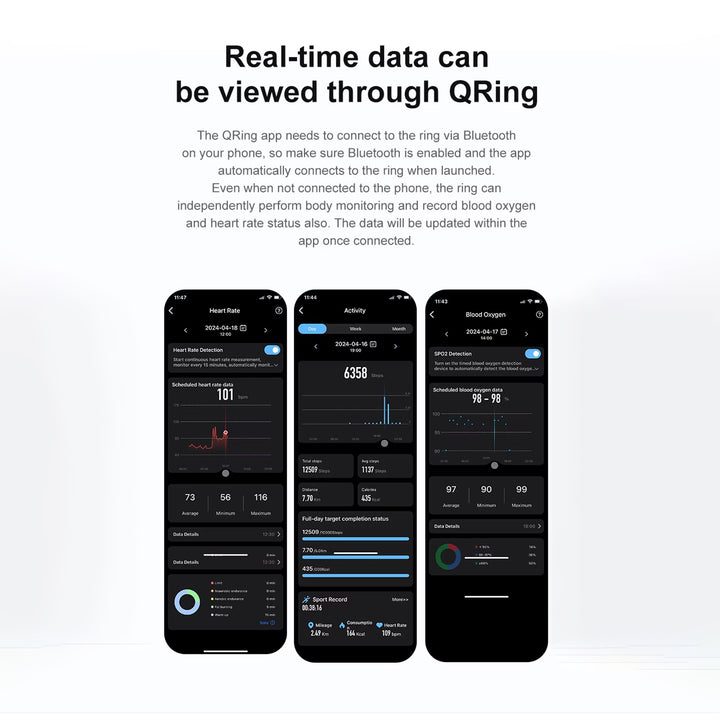 Premium Smart Ring – Heart Rate, Blood Oxygen, and Sleep Health Monitor for Men and Women, Waterproof 5ATM Fitness Tracker 