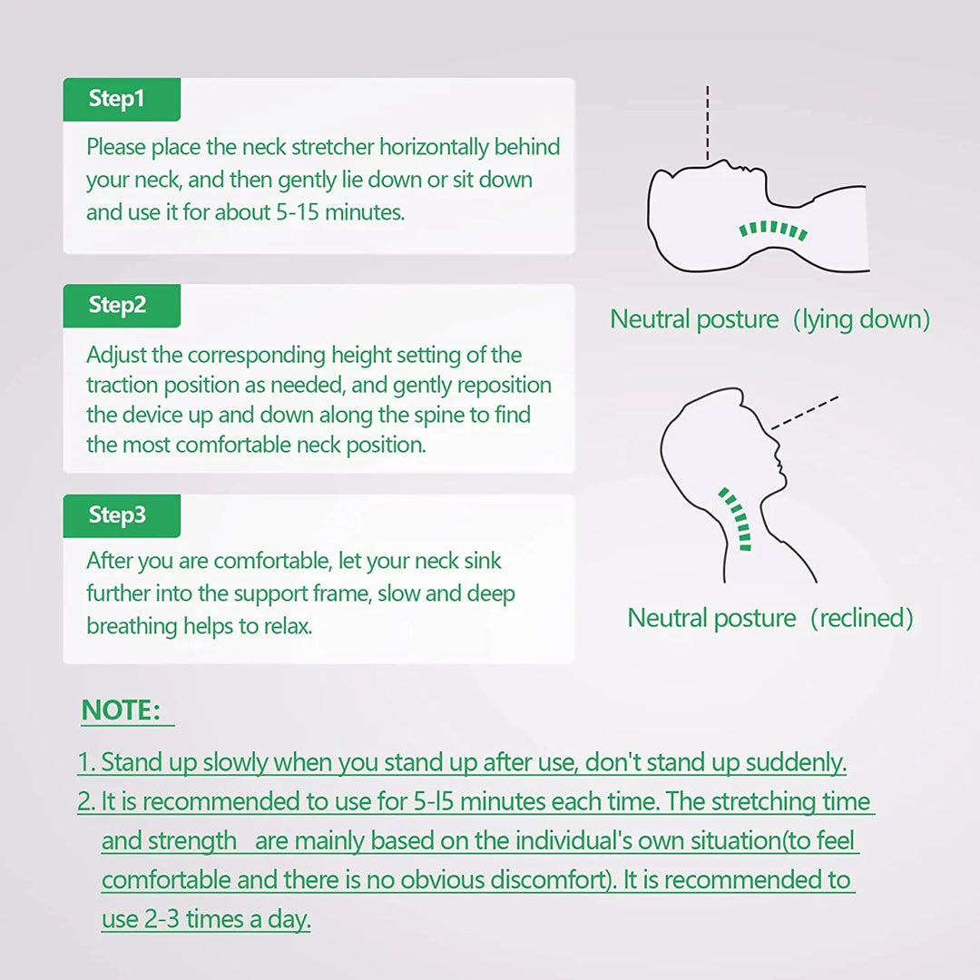 Premium 4-Level Neck Stretcher with Massage Apparatus – Magnetotherapy and Back Stretch Massager for Lumbar and Cervical Spine Support, Pain Relief, Adjustable Ergonomic Design for Neck and Upper Back - StrengthXPhysiotherapy