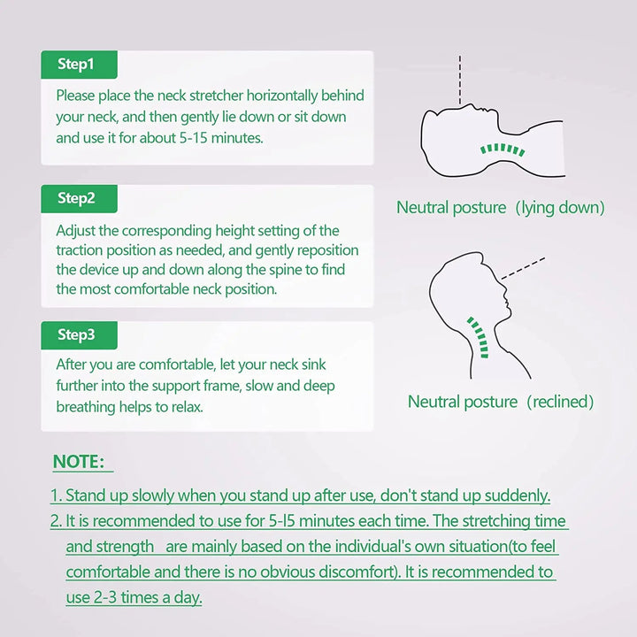 Premium 4-Level Neck Stretcher with Massage Apparatus – Magnetotherapy and Back Stretch Massager for Lumbar and Cervical Spine Support, Pain Relief, Adjustable Ergonomic Design for Neck and Upper Back - StrengthXPhysiotherapy