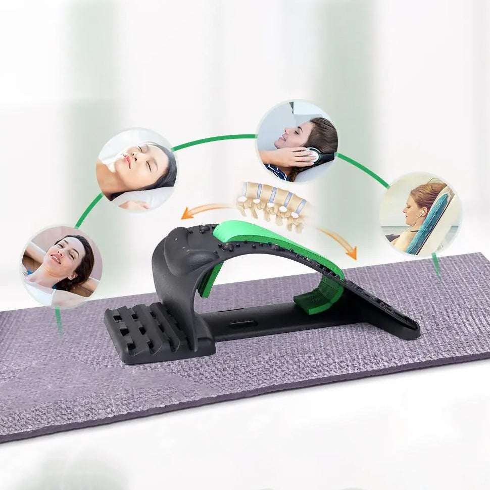 Premium 4-Level Neck Stretcher with Massage Apparatus – Magnetotherapy and Back Stretch Massager for Lumbar and Cervical Spine Support, Pain Relief, Adjustable Ergonomic Design for Neck and Upper Back - StrengthXPhysiotherapy