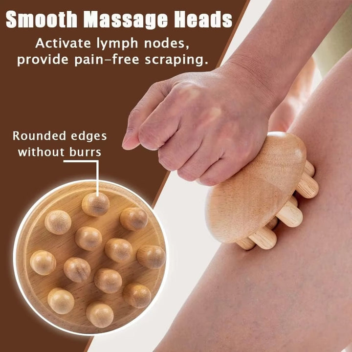Premium Wooden Therapy Massage Tools – Complete Set for Body Shaping, Anti-Cellulite, Lymphatic Drainage, and Waist Sculpting, Ergonomic Design for Professional and Home Use - StrengthXPhysiotherapy