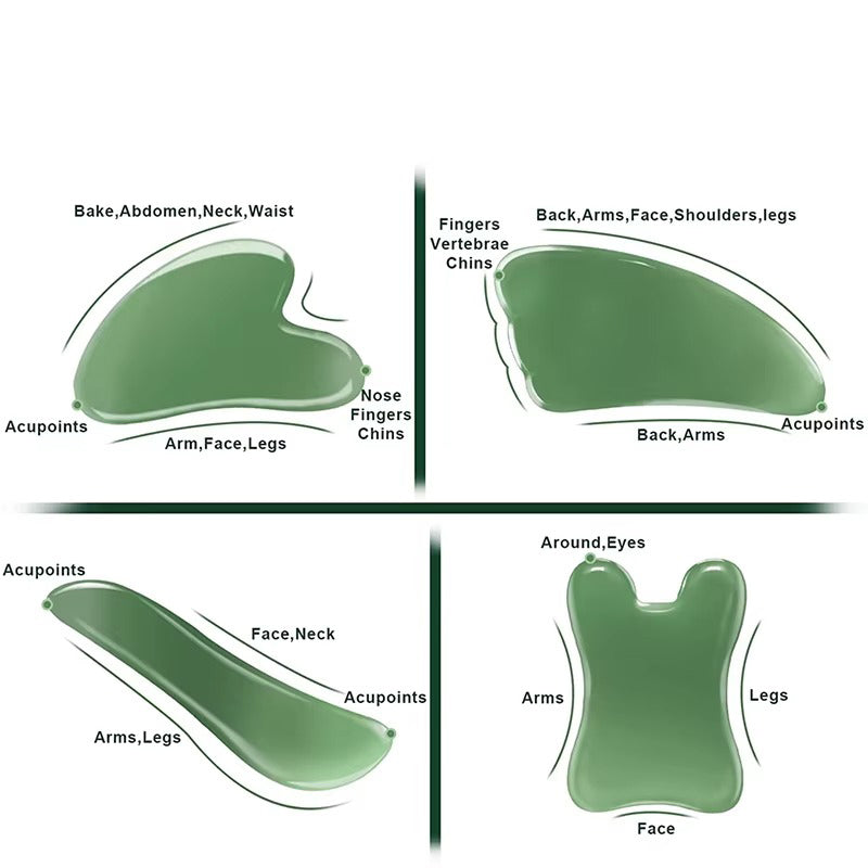 Premium Natural Resin Gua Sha Massage Tool – Scraping Tool Set for Face, Back, Neck, and Body Pain Relief, Smooth-Edge Design for Skincare and Muscle Recovery, Ideal for Blood Flow and Energy Boost - StrengthXPhysiotherapy