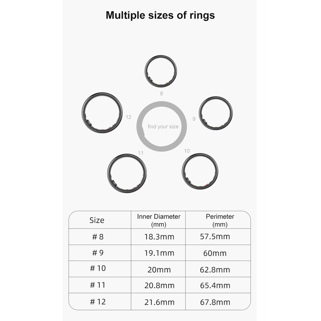 Premium Smart Ring – Heart Rate, Blood Oxygen, and Sleep Health Monitor for Men and Women, Waterproof 5ATM Fitness Tracker 