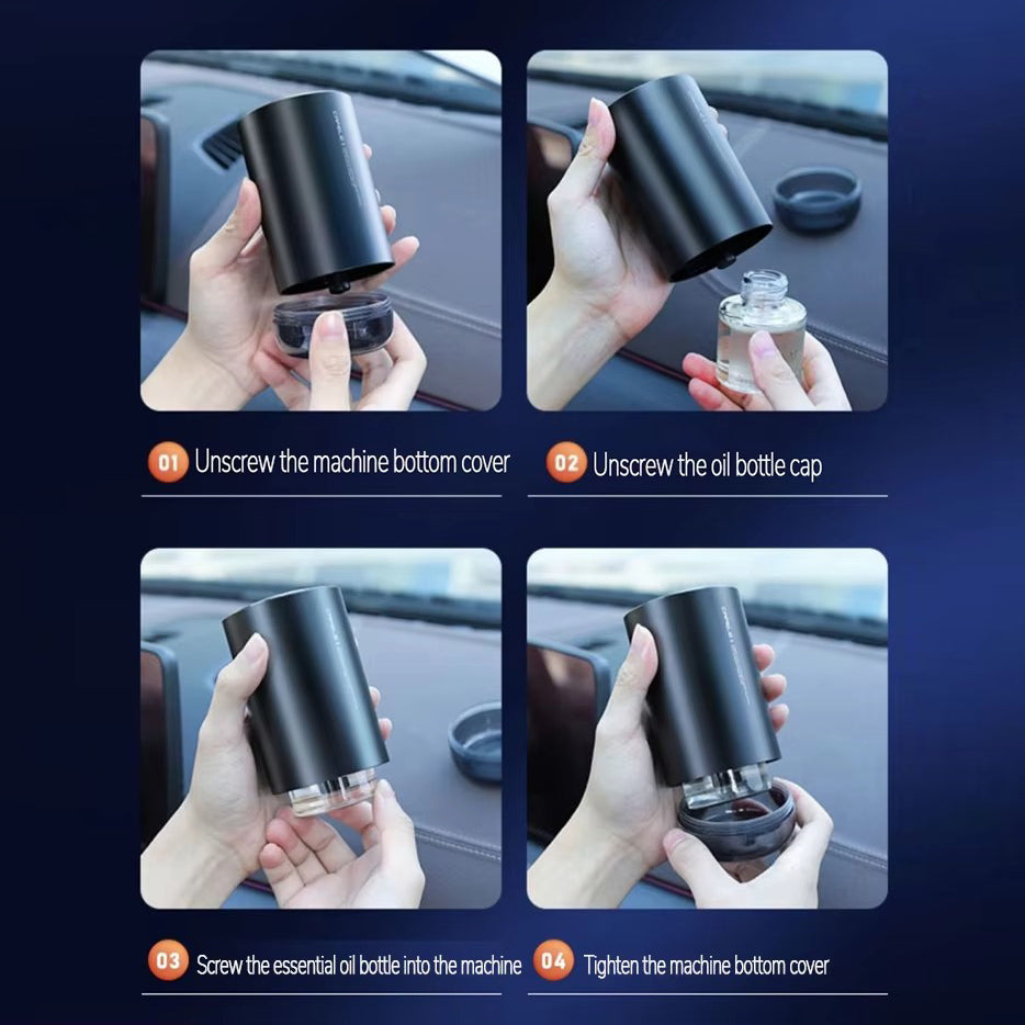 Premium Ultrasonic Aroma Diffuser – Portable Car Air Purifier and Home Freshener with Automatic Sensing, Adjustable Modes