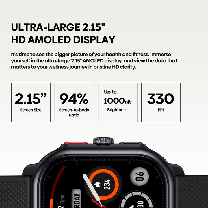 Luxury GPS Smartwatch – 2.15" AMOLED Display with Built-in GPS, Fitness Tracking, Bluetooth Calling, and 100+ Sports Modes