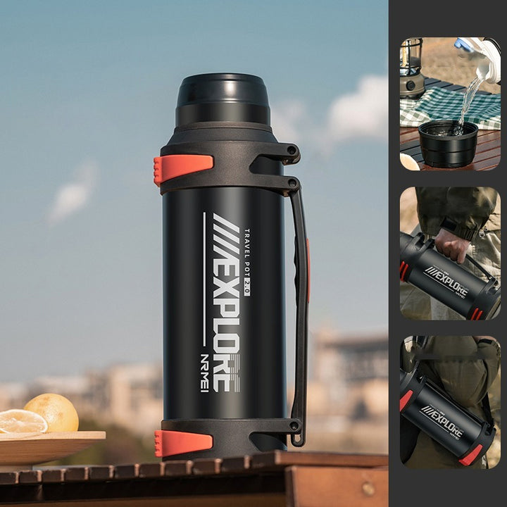 Premium Insulated Stainless Steel Water Bottle – 4L Thermal Flask, Double Vacuum Insulation, Leak-Proof, Soft Handle