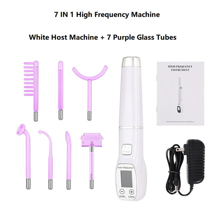 Premium High Frequency Facial Machine, Screen Display Electro Therapy Wand with Glass Tube, Anti-Acne & Wrinkle Removal, Skin