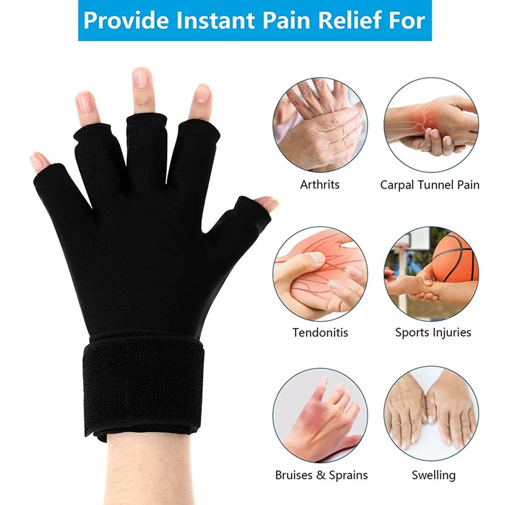 Premium Hot & Cold Therapy Gloves for Arthritis Relief – Adjustable Finger Compression Ice Pack for Wrist Sprains, Tendinitis