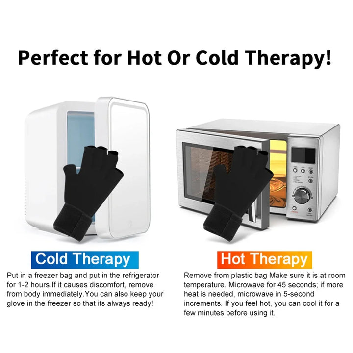 Premium Hot & Cold Therapy Gloves for Arthritis Relief – Adjustable Finger Compression Ice Pack for Wrist Sprains, Tendinitis