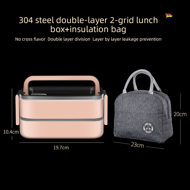 Premium 304 Stainless Steel Lunch Box – 1/2 Layer Microwavable Bento Box for Adults & Kids, Leak-Proof, Portable, Healthy 