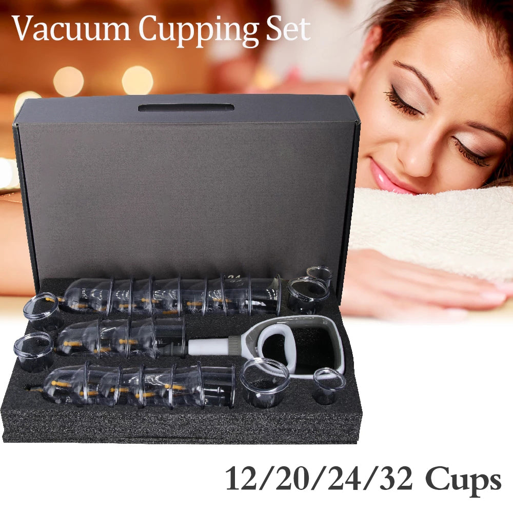 Premium Cupping Therapy Set – Professional Vacuum Suction Cups for Chinese Medicine Physiotherapy, Massage, and Muscle Relaxation, Durable Plastic Jars for Home and Professional Use - StrengthXPhysiotherapy
