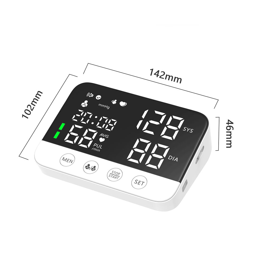 Premium Digital Upper Arm Blood Pressure Monitor – Accurate Sphygmomanometer, Full Automatic Pressurization & Decompression, 