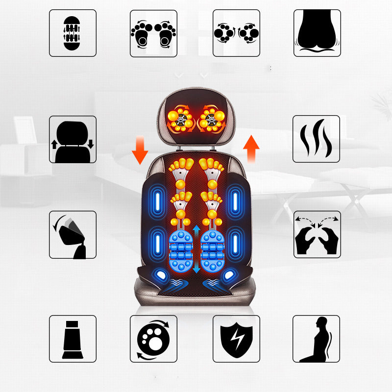 Premium Vibrating Electric Massage Chair Pad – Heated Neck and Back Cushion with Remote Control, Muscle Stimulator for Fatigue