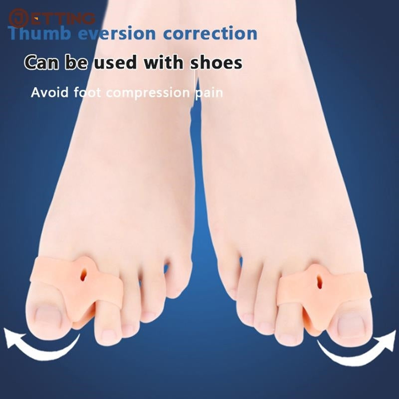 Premium Silicone Gel Bunion Corrector Toe Protector - 2PCS Orthotic Big Toe Separator & Valgus Adjuster for Foot Pain 