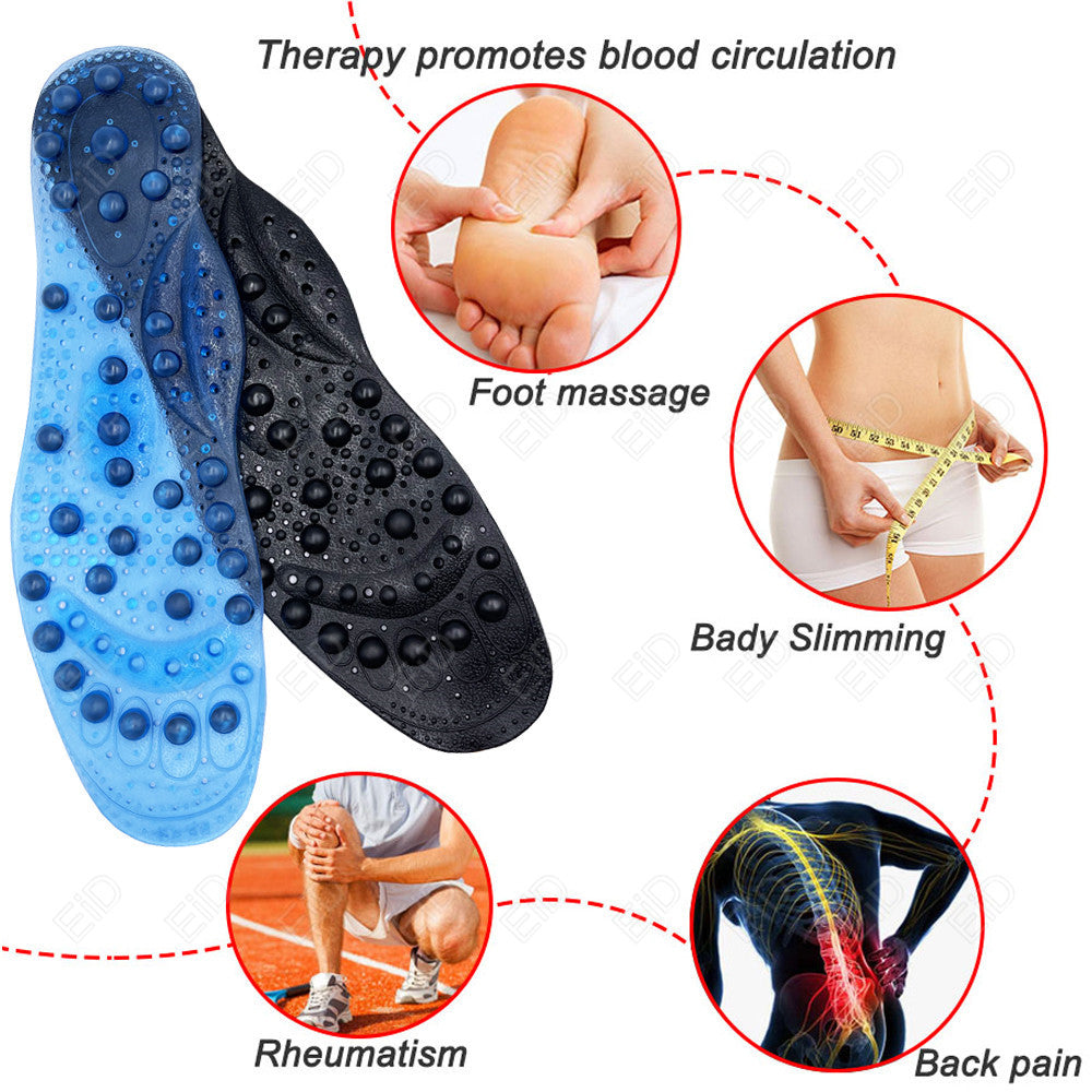Premium Foot Acupressure Insoles with 68 Magnet Therapy – Breathable Sports Cushion Inserts for Body Detox, Pain Relief, and 