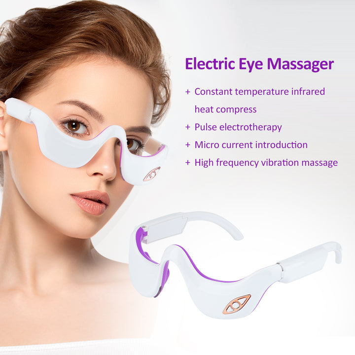 Premium Electric Eye Massager - Anti-Aging Eye Care Tool, Rechargeable Device with Vibration, Heat Compress, and Pulse