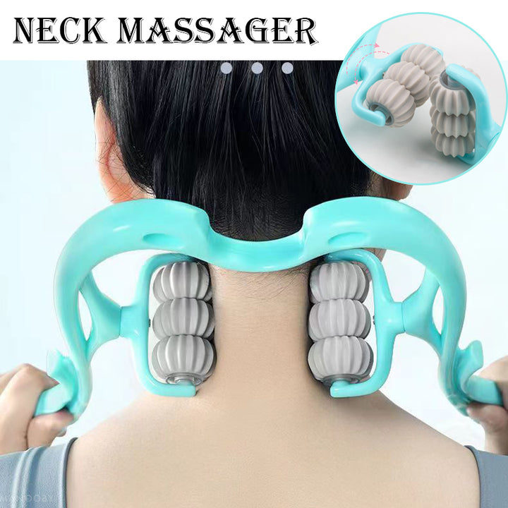Premium Handheld Neck Massager – Trigger Point Roller for Deep Tissue Pain Relief, Adjustable 360° Massage Balls for Neck,