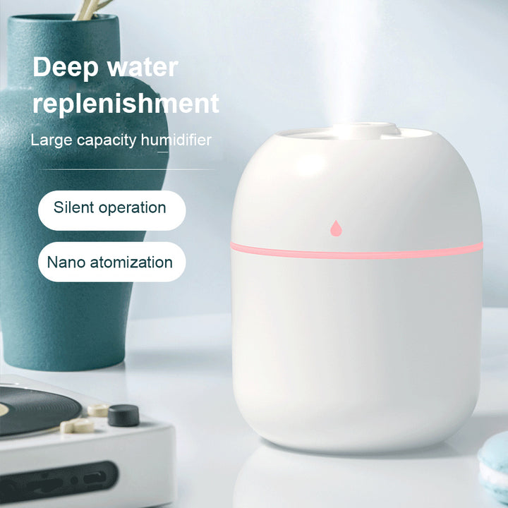 High Quality Portable Mini Ultrasonic Humidifier – USB Essential Oil Diffuser, Indoor Quiet Mist Maker, 220ml Water Tank,