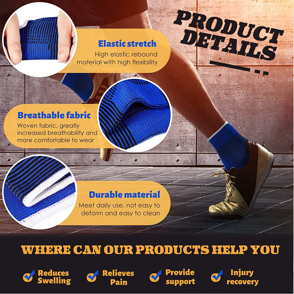 Premium Ankle Brace Compression Sleeve for Sprains & Plantar Fasciitis – Unisex Ankle Support Sock, Breathable Material, 