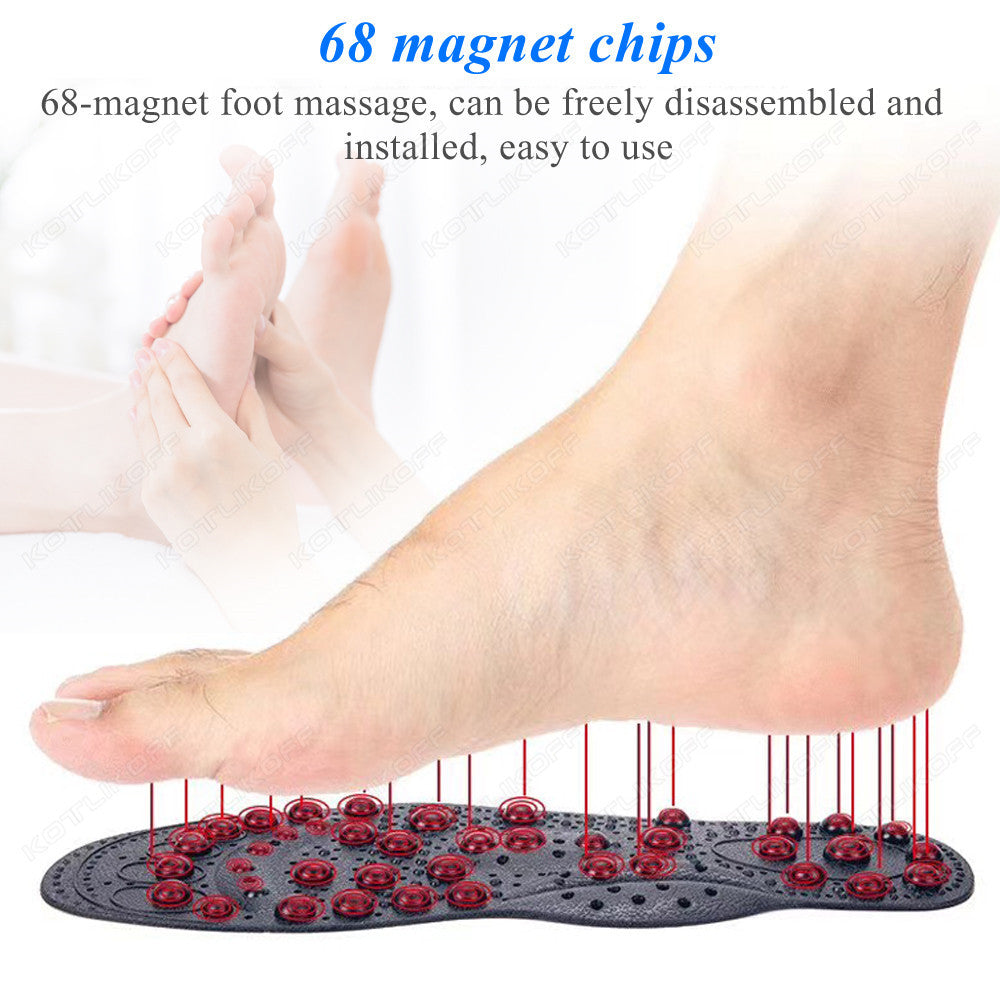 Premium Foot Acupressure Insoles with 68 Magnet Therapy – Breathable Sports Cushion Inserts for Body Detox, Pain Relief, and 