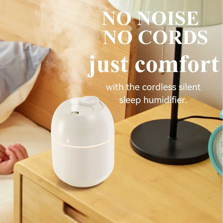 High Quality Portable Mini Ultrasonic Humidifier – USB Essential Oil Diffuser, Indoor Quiet Mist Maker, 220ml Water Tank,