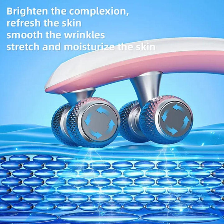 Premium Face Lifting Roller Facial Massager, 3D Y Shape Beauty Tool with EMS Microcurrent, Adjustable Speed, Skin Tightenin
