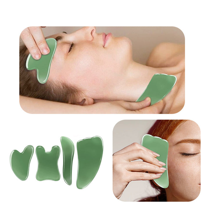 Premium Natural Resin Gua Sha Massage Tool – Scraping Tool Set for Face, Back, Neck, and Body Pain Relief, Smooth-Edge