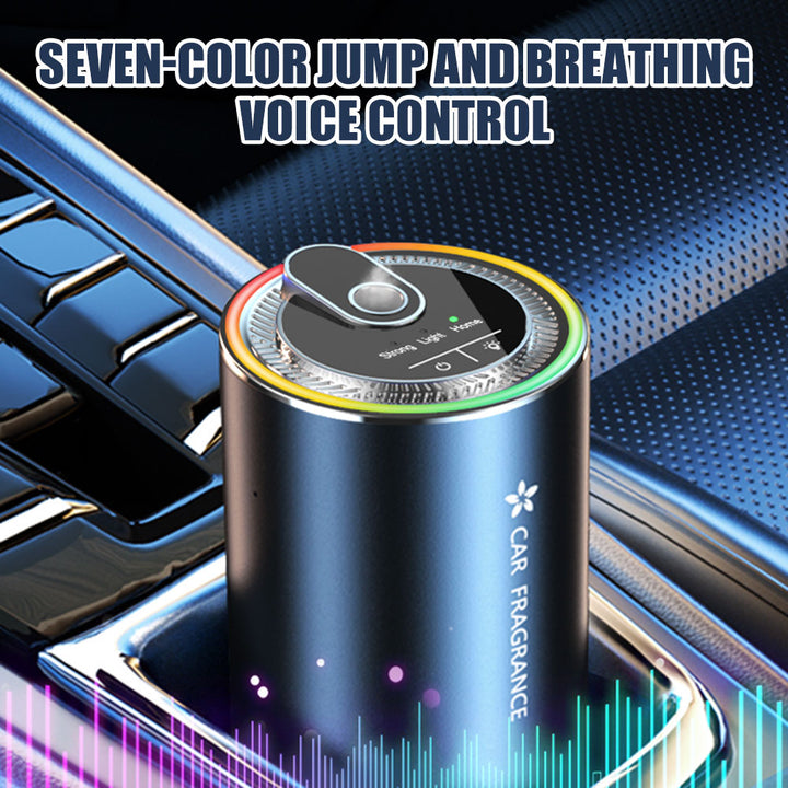 Premium 3-in-1 Car Air Freshener – Aromatherapy Essential Oil Diffuser with Adjustable Starry Sky Light, Music Rhythm Display