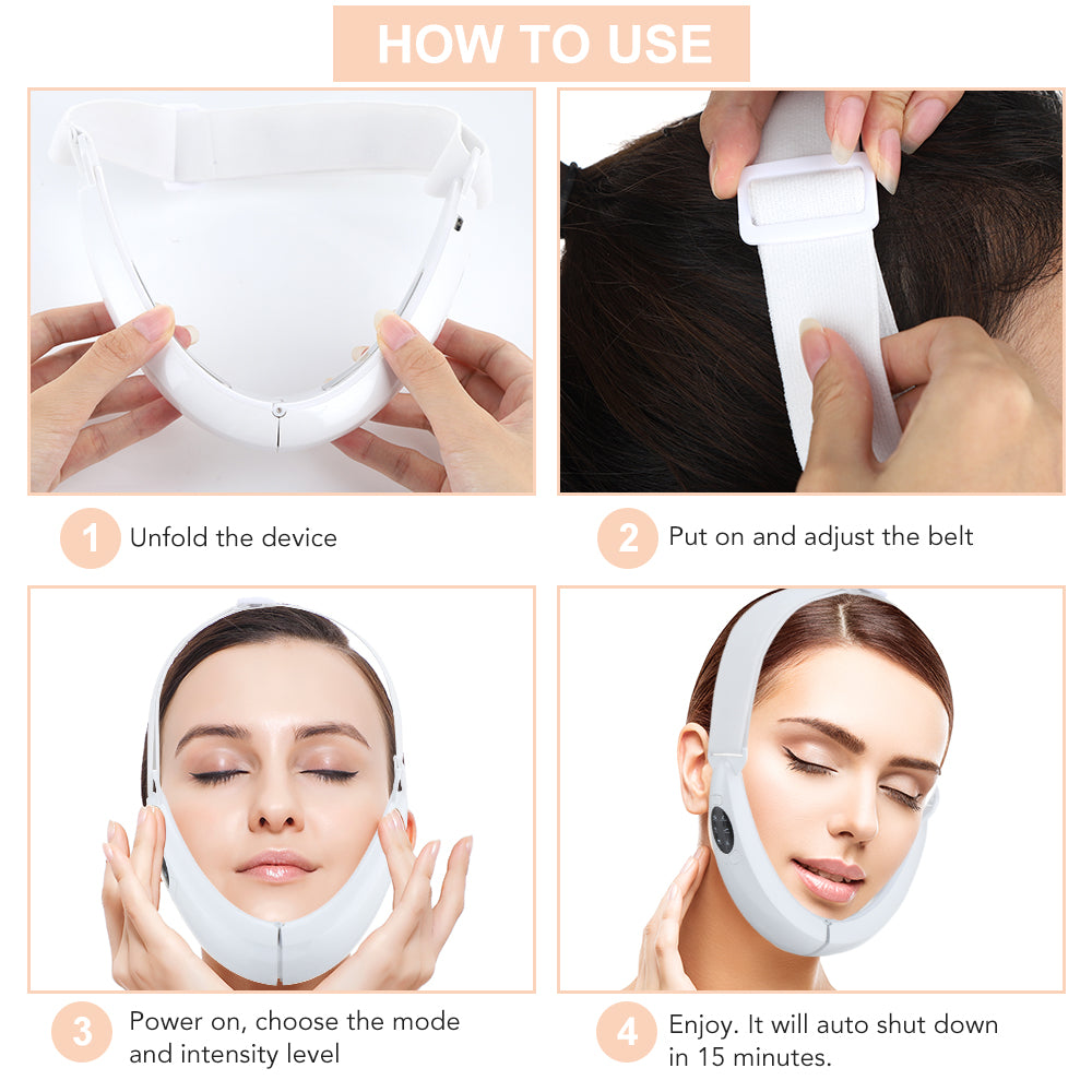 Premium V Face Massager with 5 Modes, Red Blue Light Therapy, Facial Beauty Instrument, Anti-Aging Skin Tightening Device,