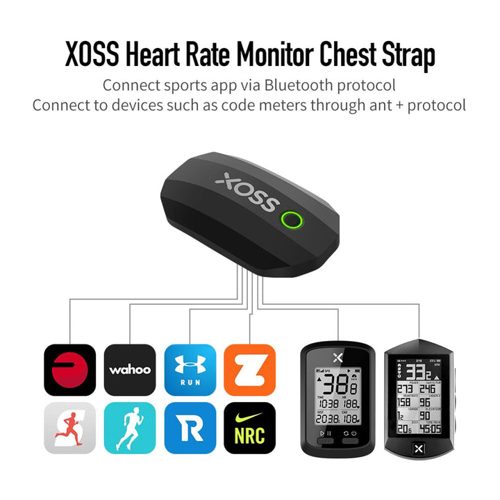 Premium Chest Strap Heart Rate Monitor – Bluetooth & ANT+ for Cycling, Running, Hiking, Fitness, Smart Bicycle Sensor