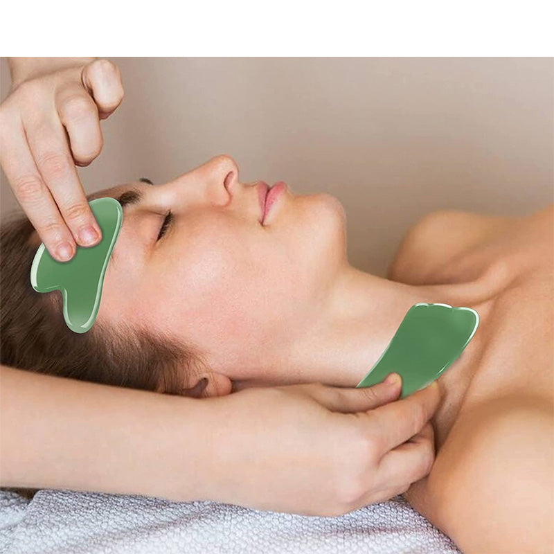 Premium Natural Resin Gua Sha Massage Tool – Scraping Tool Set for Face, Back, Neck, and Body Pain Relief, Smooth-Edge