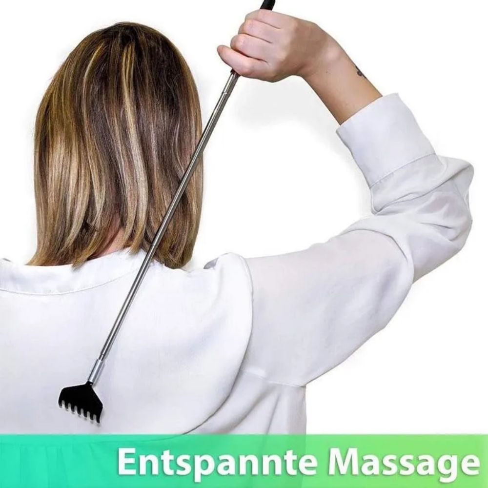 High Quality Telescopic Back Scratcher - Stainless Steel Extendable Back Massager Tool with Hand-Shaped End, Adjustable