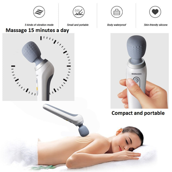 Premium USB Handheld Electric Massager – High Frequency Vibration Wand for Neck, Back, and Muscle Pain Relief, Deep Tissue