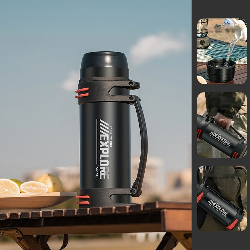 Premium Insulated Stainless Steel Water Bottle – 4L Thermal Flask, Double Vacuum Insulation, Leak-Proof, Soft Handle