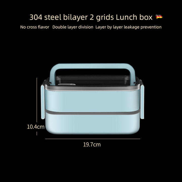 Premium 304 Stainless Steel Lunch Box – 1/2 Layer Microwavable Bento Box for Adults & Kids, Leak-Proof, Portable, Healthy 