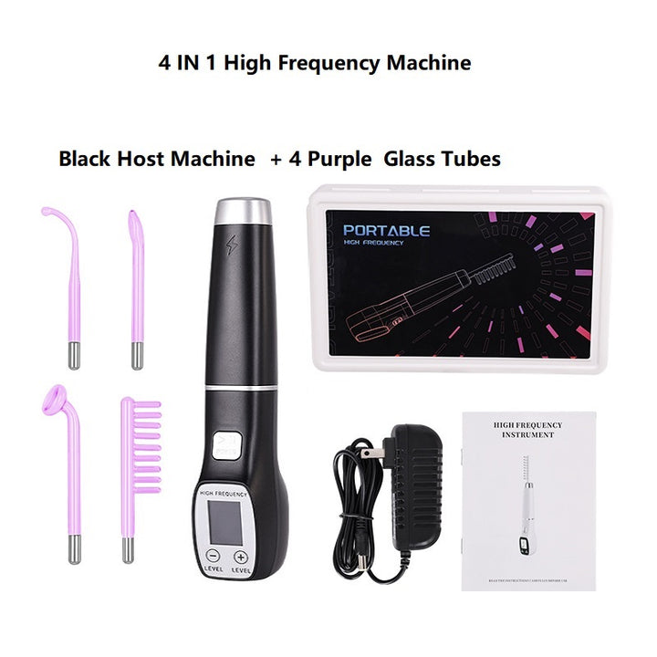 Premium High Frequency Facial Machine, Screen Display Electro Therapy Wand with Glass Tube, Anti-Acne & Wrinkle Removal, Skin