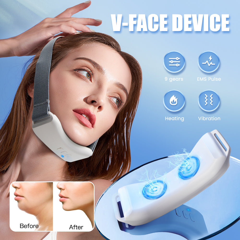 Premium Vibration Chin-Up Facial Lifting Massager – EMS V-Line Beauty Device for Double Chin Removal, Face Shaping, and Skin 