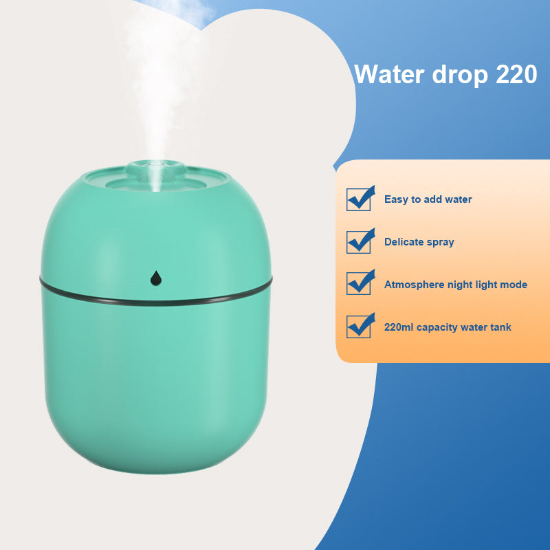 High Quality Portable Mini Ultrasonic Humidifier – USB Essential Oil Diffuser, Indoor Quiet Mist Maker, 220ml Water Tank,